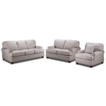 Farmington Sofa, Loveseat and Chair Set - Buff