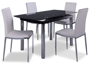 Fino II 5-Piece Dining Set - Black, White