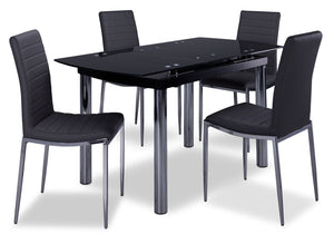 Fino II 5-Piece Dining Set - Black, Grey