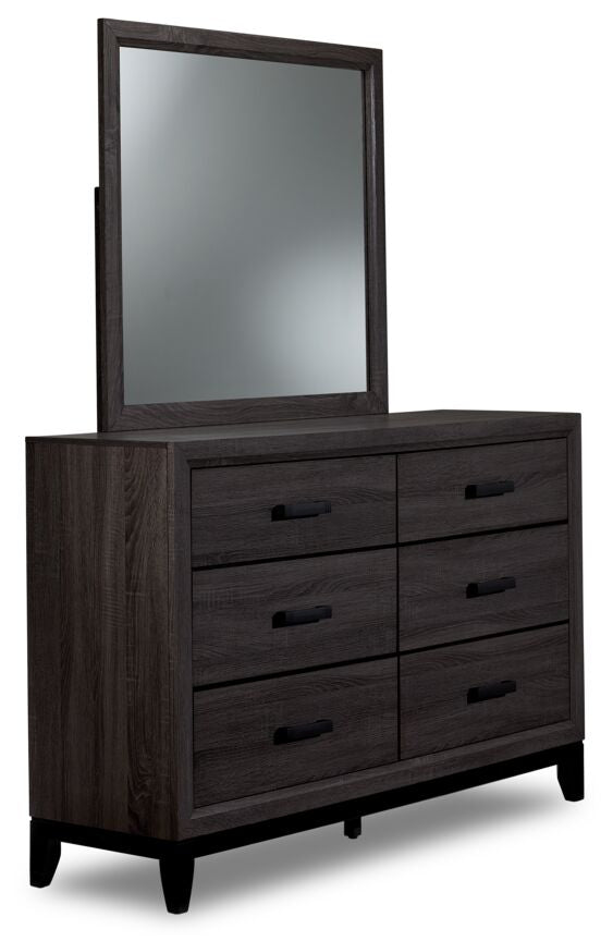 Fog 6-Piece Queen Bedroom Package - Grey, Black