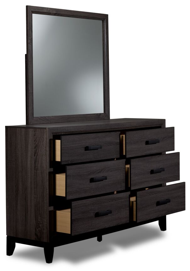 Fog 6 Drawer Dresser - Grey, Black