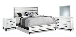 Frost 6-Piece Queen Bedroom Package - White, Black