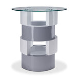 Sadie End Table - Grey and White