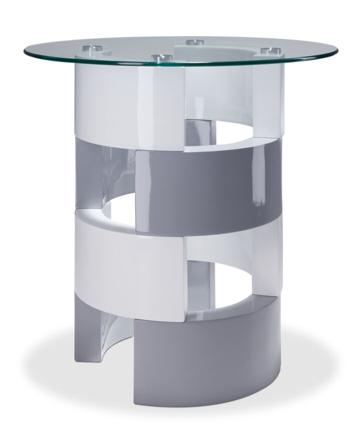 Sadie End Table - Grey and White