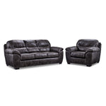Grant 2 Pc. Living Room Package w/ Chair - Steel