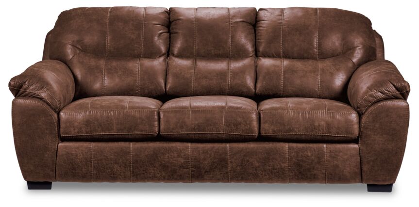 Grant Sofa and Loveseat Set - Dark Brown
