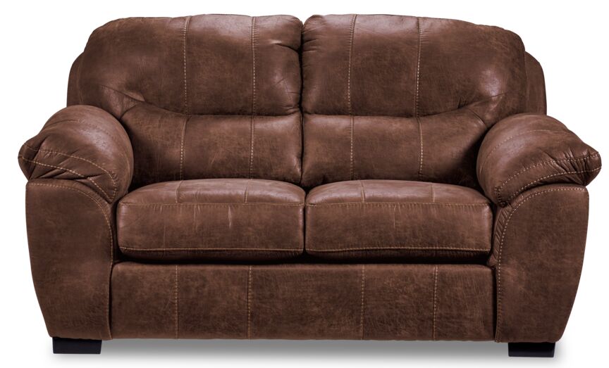 Grant Sofa and Loveseat Set - Dark Brown