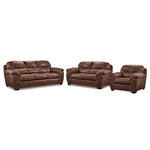 Grant Sofa, Loveseat and Chair Set - Dark Brown