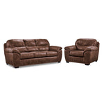Grant Sofa and Chair Set - Dark Brown