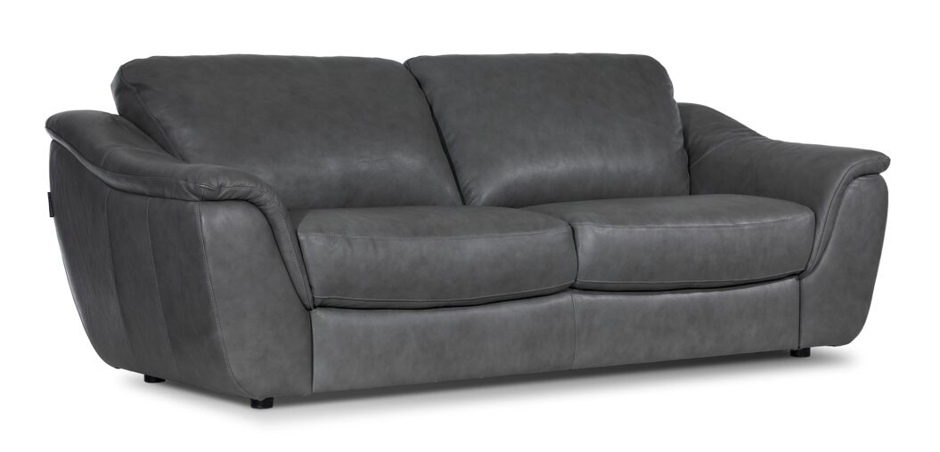 Harris Leather Sofa and Loveseat Set- Grey