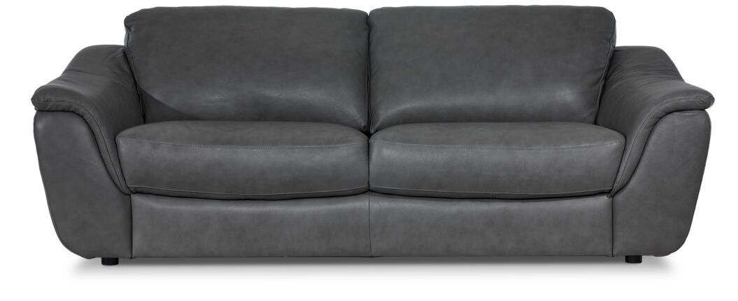 Harris Leather Sofa and Loveseat Set- Grey