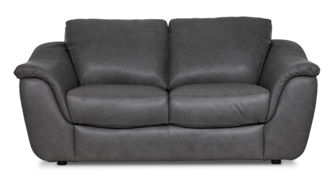 Harris Leather Sofa and Loveseat Set- Grey