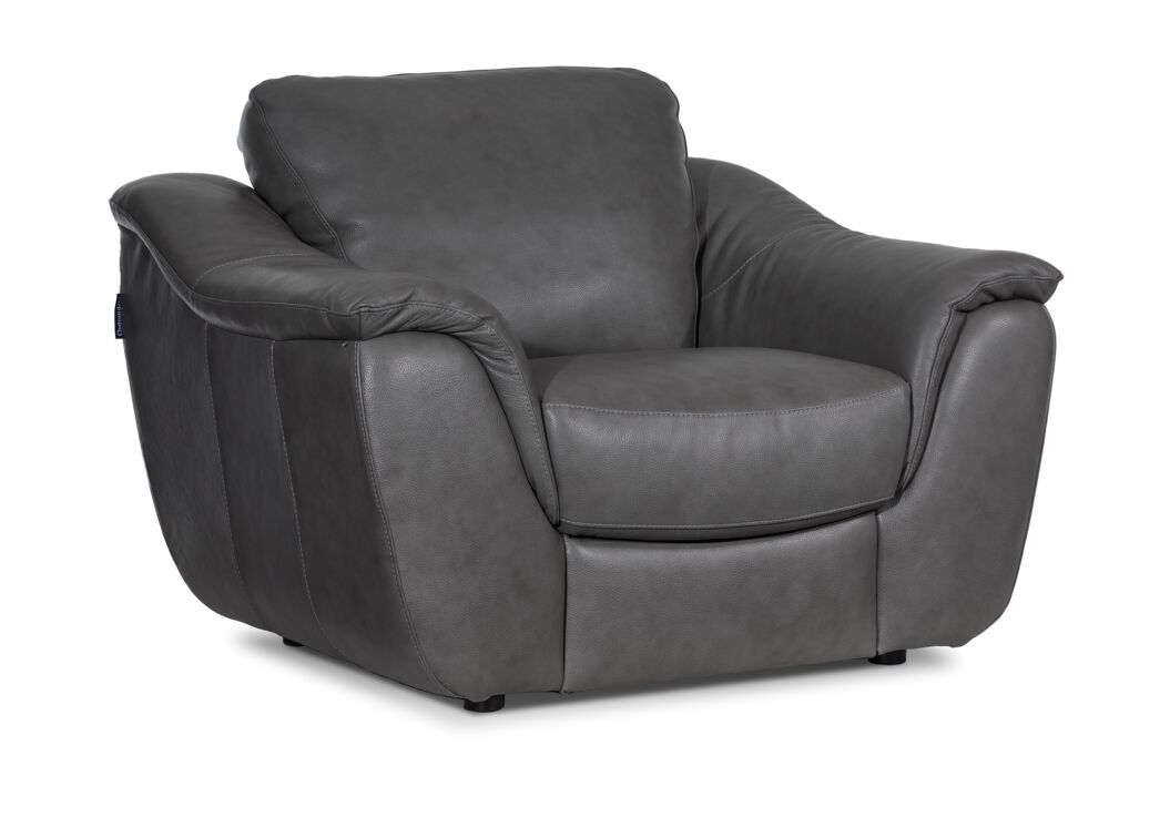 Harris Leather Sofa and Chair Set- Grey