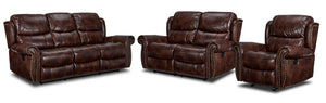 Harvey Reclining 3 Pc. Living Room Package - Cherry