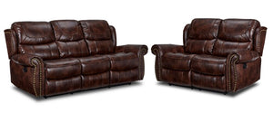 Harvey Reclining2 Pc. Living Room Package w/ Loveseat - Cherry