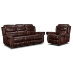 Harvey Reclining 2 Pc. Living Room Package w/ Chair - Cherry