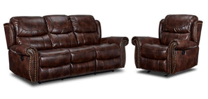 Harvey Reclining 2 Pc. Living Room Package w/ Chair - Cherry