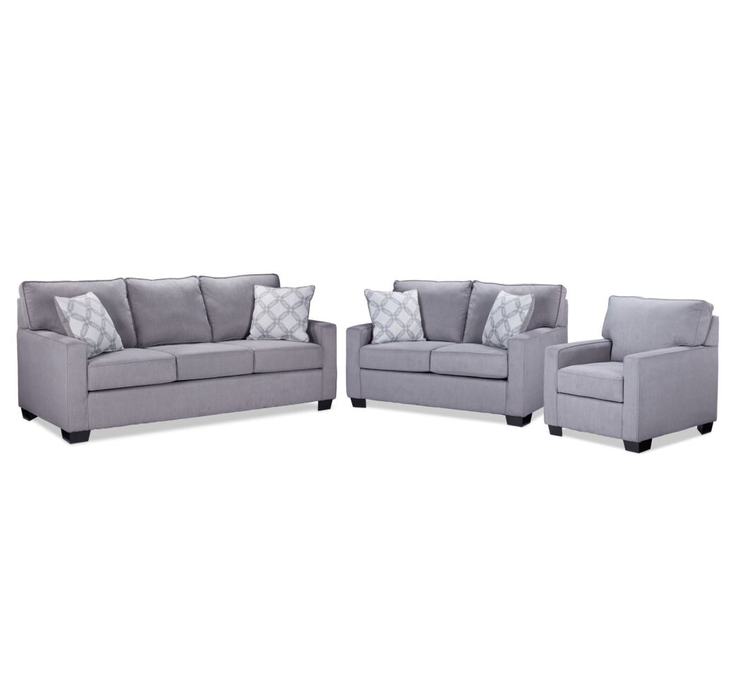Hazel 3 Pc. Living Room Package - Slate