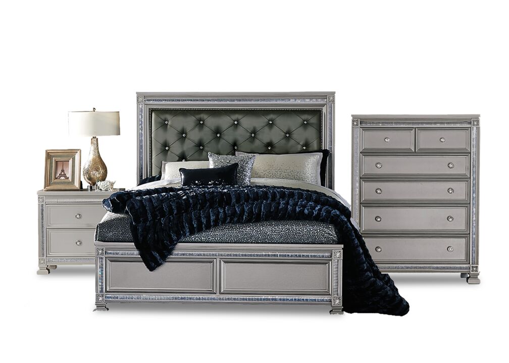 Henley 5-Piece King Bedroom Package - Silver