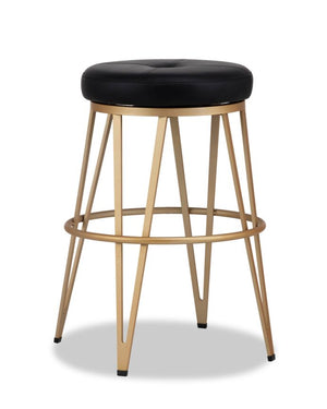 Hope Swivel Counter Height Stool - Champagne Gold, Onyx