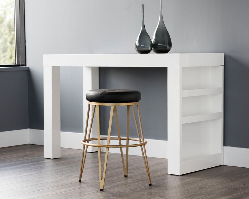 Hope Swivel Counter Height Stool - Champagne Gold, Onyx