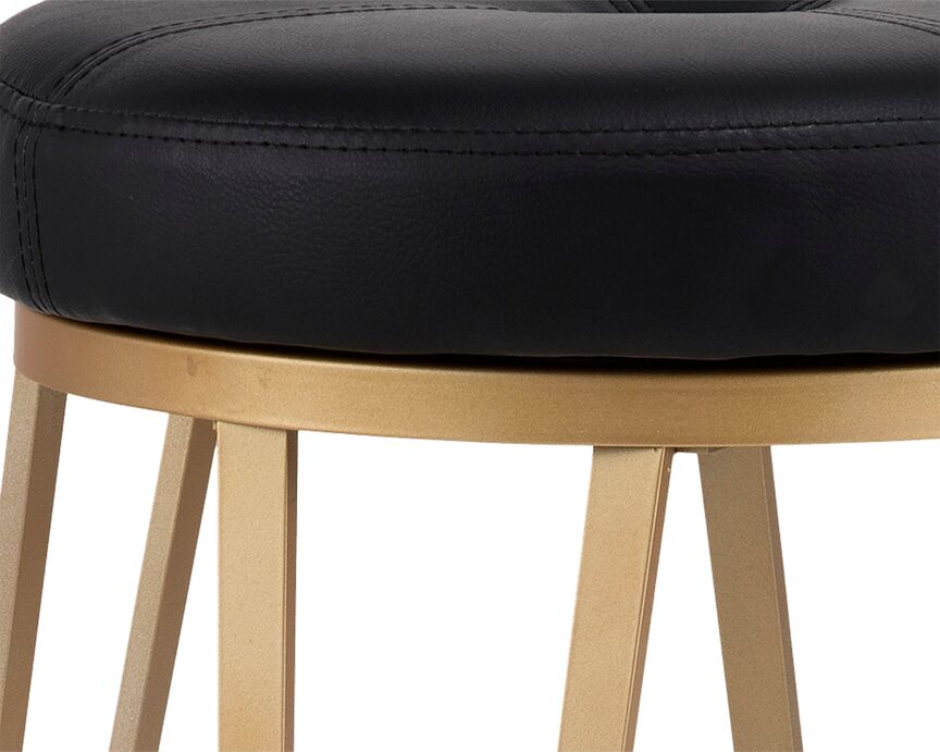 Hope Swivel Counter Height Stool - Champagne Gold, Onyx