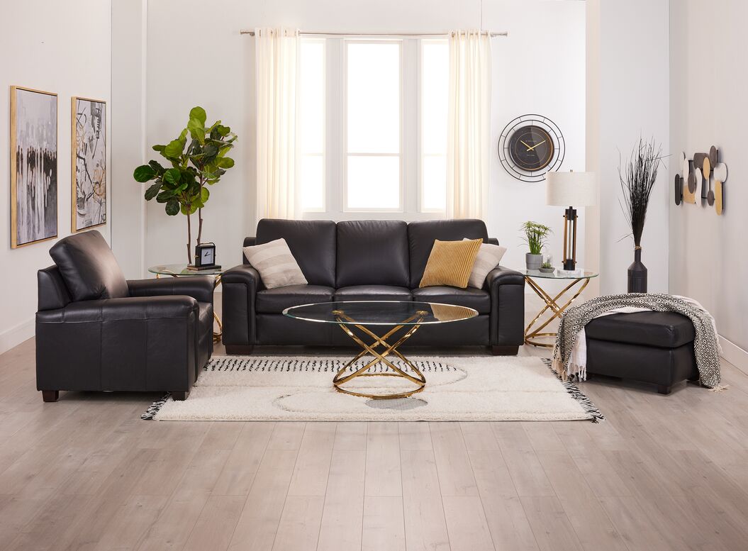 Icon Leather Sofa - Black