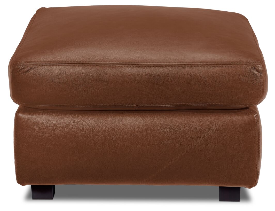 Icon Leather Ottoman - Saddle