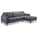Jersey 2 Pc. Sectional with Right Facing Chaise - Light Grey