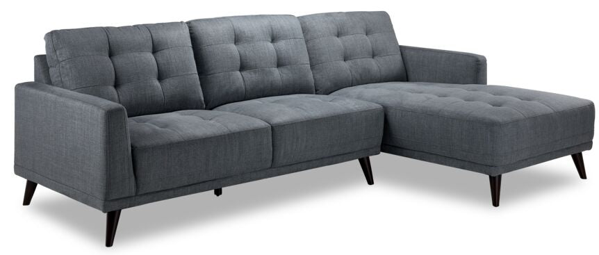 Jersey 2 Pc. Sectional with Right Facing Chaise - Light Grey