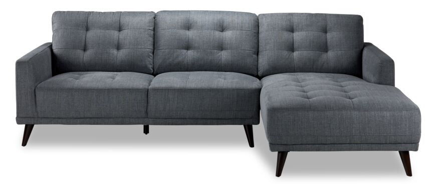 Jersey 2 Pc. Sectional with Right Facing Chaise - Light Grey