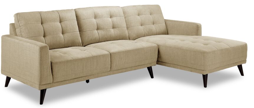 Jersey 2 Pc. Sectional with Right Facing Chaise - Beige