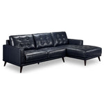 Jersey 2 Pc. Leather Sectional with Right Facing Chaise - Navy