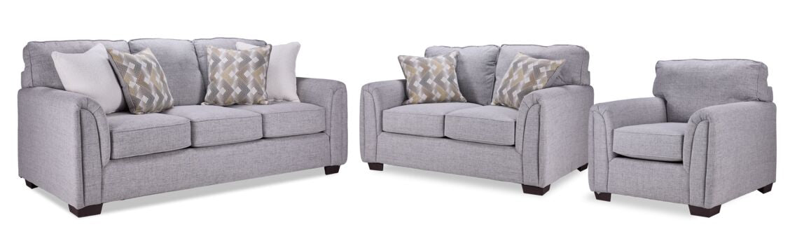 Julie 3 Pc. Living Room Package - Grey