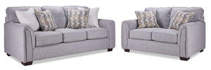 Julie 2 Pc. Living Room Package w/ Loveseat - Grey