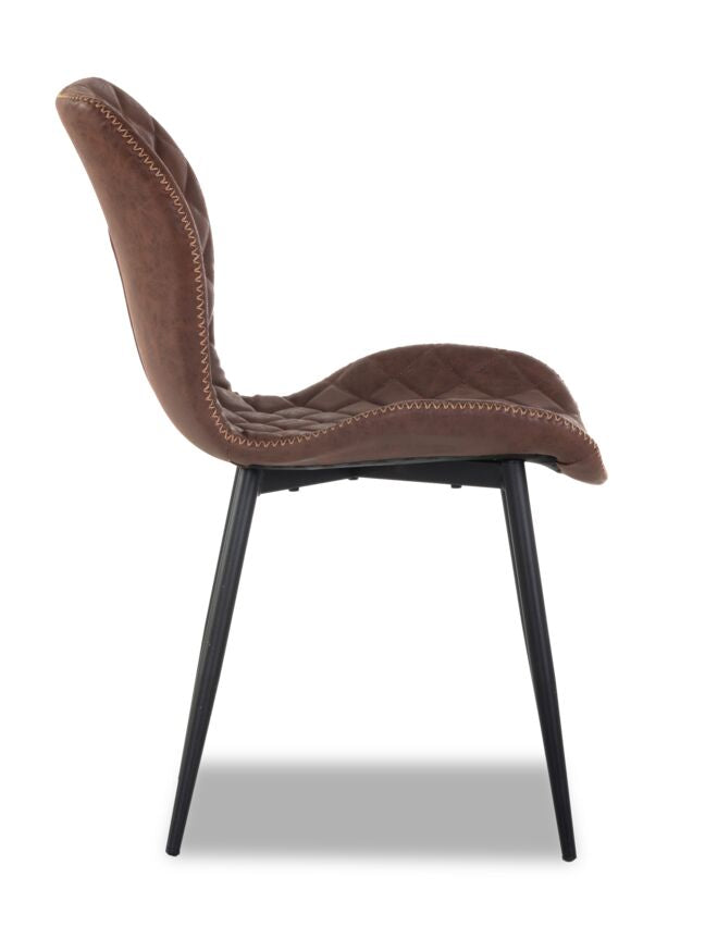 June Side Chair - Black, Antique Brown