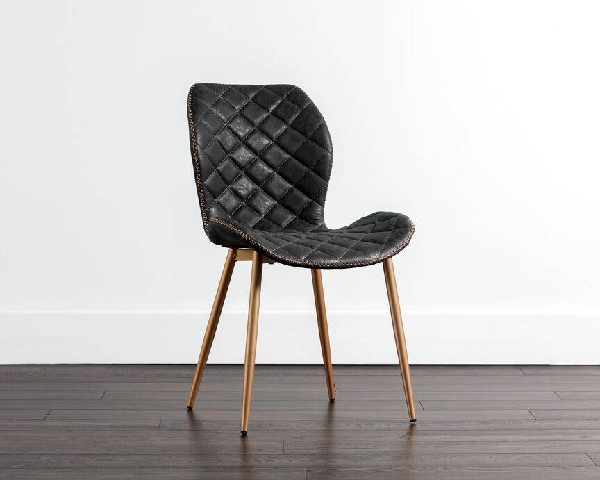 June Side Chair - Champagne Gold, Antique Black