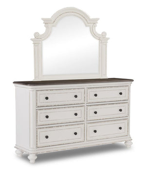 Kamari 6 Drawer Dresser - Antique White, Brown