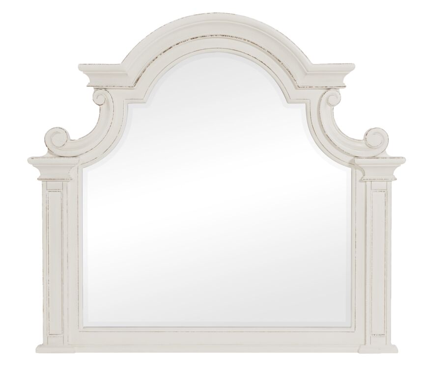 Kamari Mirror - Antique White, Brown