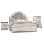 Kamari 5-Piece King Bedroom Package - Antique White, Brown