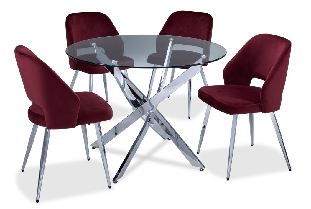 Kate II 5-Piece Dining Set - Red