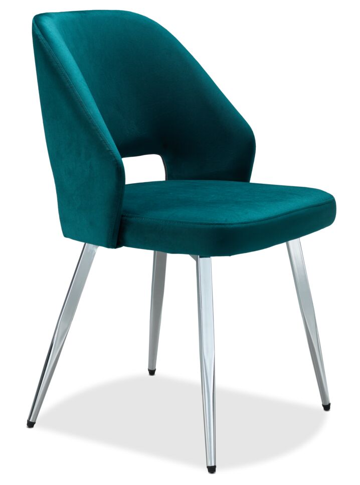 Kate II 5-Piece Dining Set - Chrome, Emerald