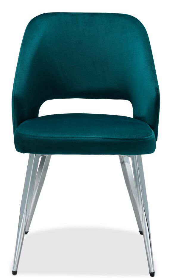 Kate II 5-Piece Dining Set - Chrome, Emerald