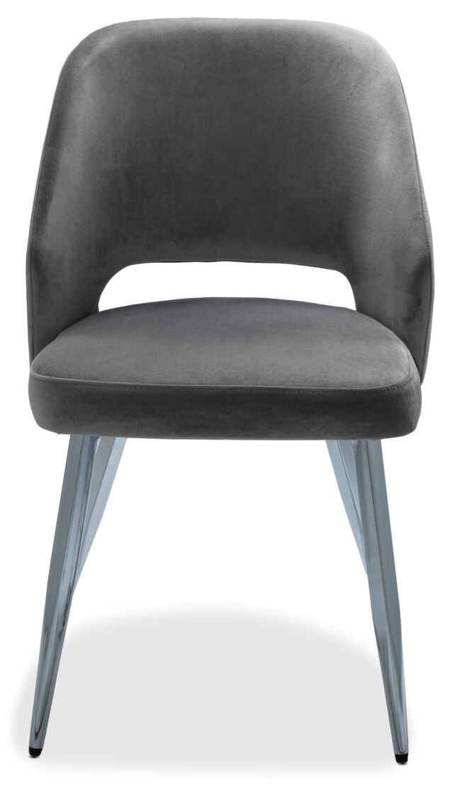 Kate II 5-Piece Dining Set - Chrome, Grey