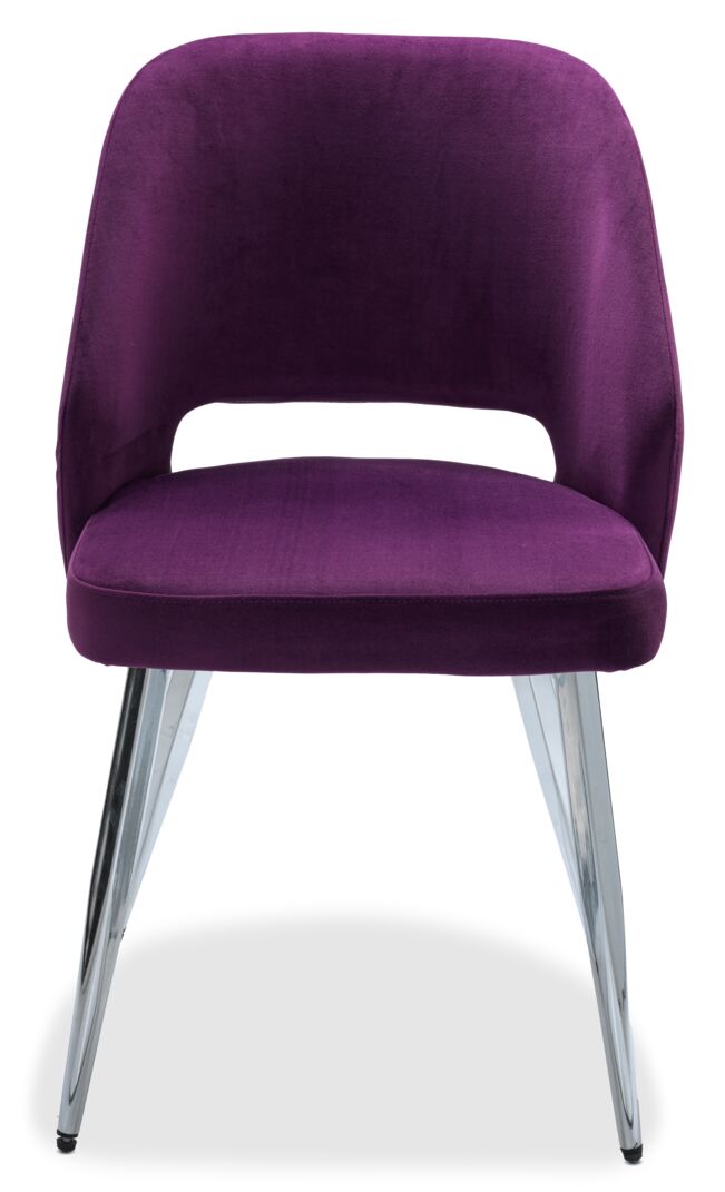 Kate II 5-Piece Dining Set - Chrome, Aubergine