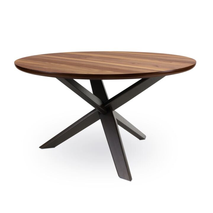 Kayla Dining Table - Natural Finish Table Top with Espresso Base – View 1