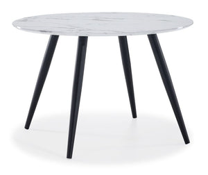 Kinsley Faux Marble Dining Table - White, Black