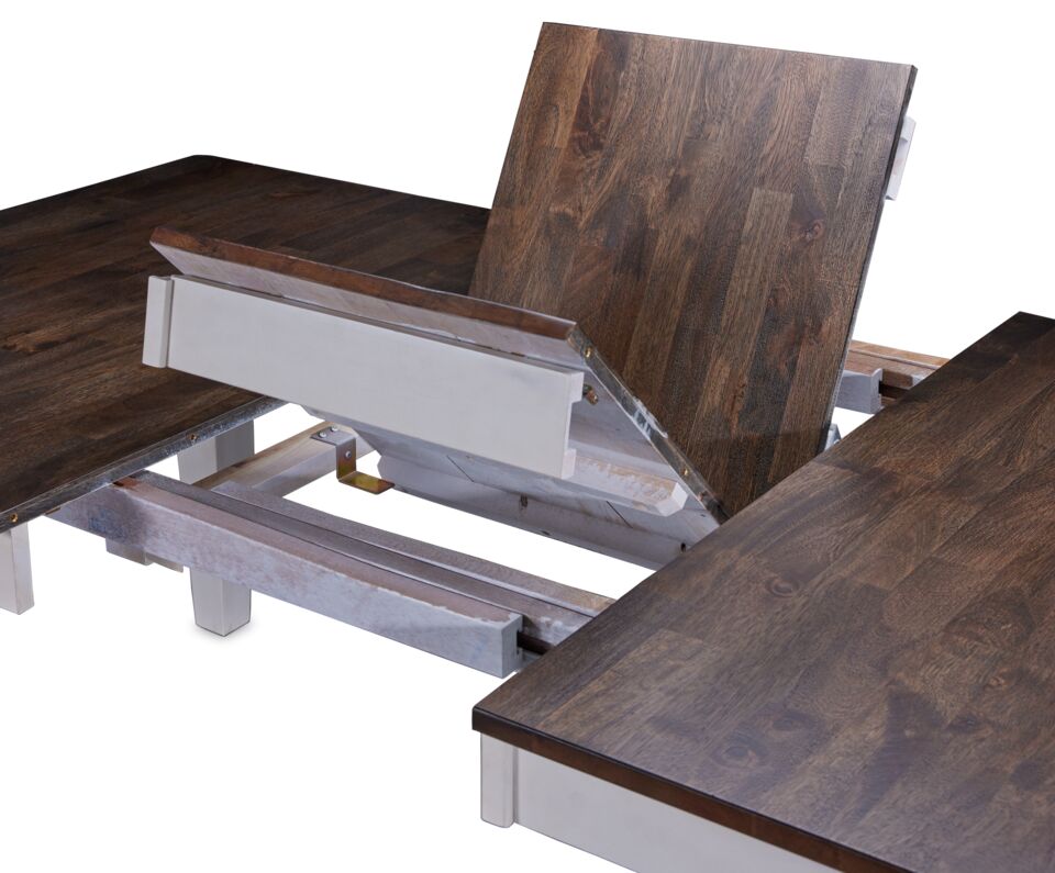 Kona Extendable Dining Table - White and Grey-Brown