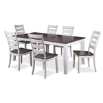 Kona 7-Piece Dining Set - White and Grey-Brown