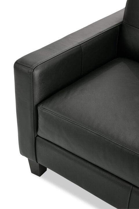 Kylie Leather Sofa, Loveseat and Chair Set - Dark Grey